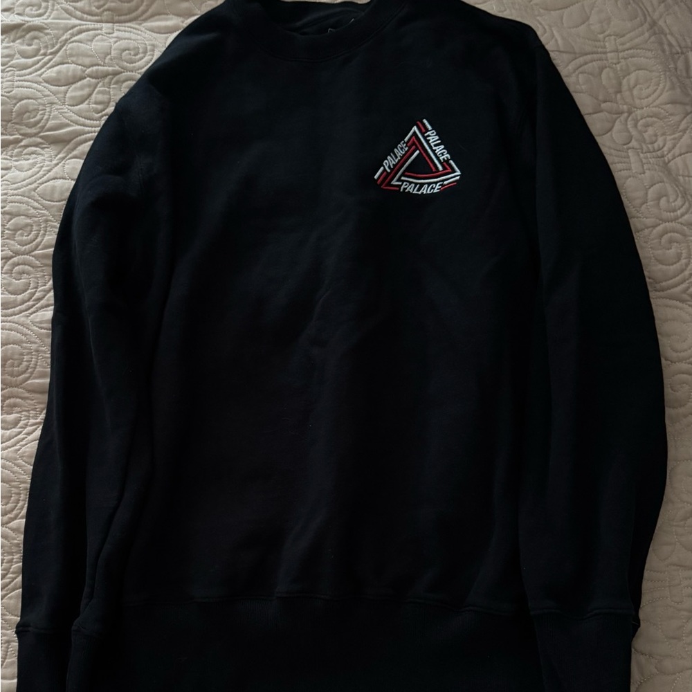 PALACE Black Crewneck Sweater tri-ferg logo